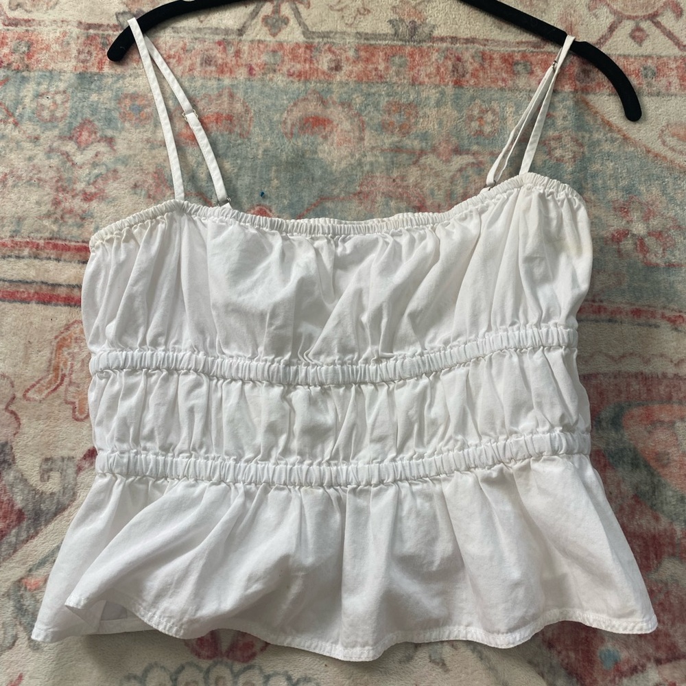 White ‘Sun-deh’ Cropped Women's Top